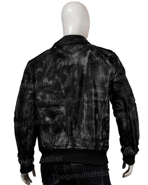 Mens Black Distressed Jacket