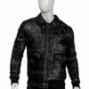 Mens Black Distressed Leather Jacket