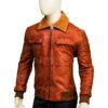 Mens Orange Leather Jacket