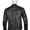 Men Distressed Shoulder Design Black Jacket