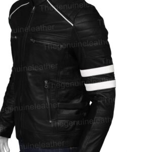 Mens Cafe Racer Retro Black Jacket