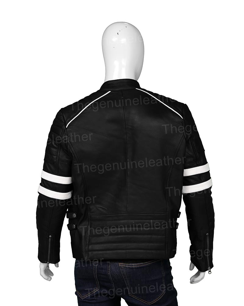 Mens Cafe Racer Retro Leather Jacket