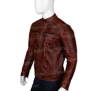 Mens Cafe Racer Brown Jacket