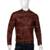 Mens Cafe Racer Brown Leather Motorcycle Jackets