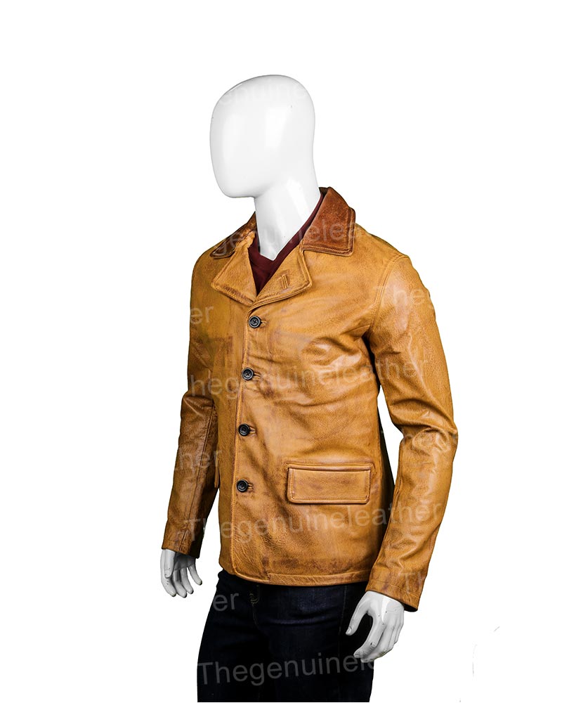 Mens Leather Blazer Coat