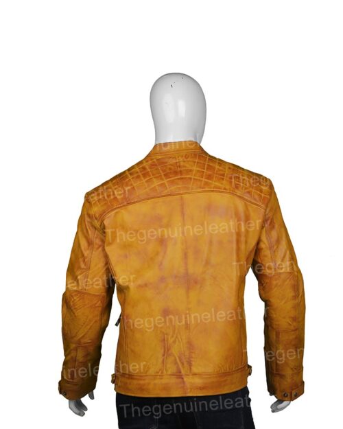 Mens Waxed Shoulder Leather Jacket