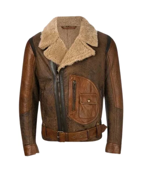 Mens Brown Shearling Jacket