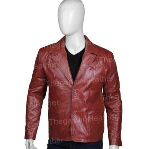 Mens Classic Brown Leather Blazer