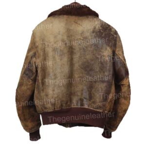 Mens Distressed Brown Bomber Jacket