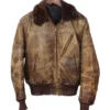 Mens Distressed Brown Leather Jacket