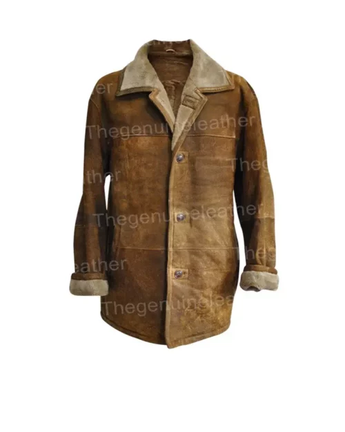 Mens Vintage Brown Leather Coat