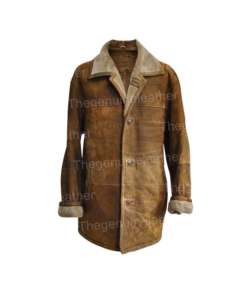 Mens Vintage Brown Leather Coat