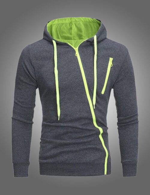 Mens Dark Grey Hooded Jacket