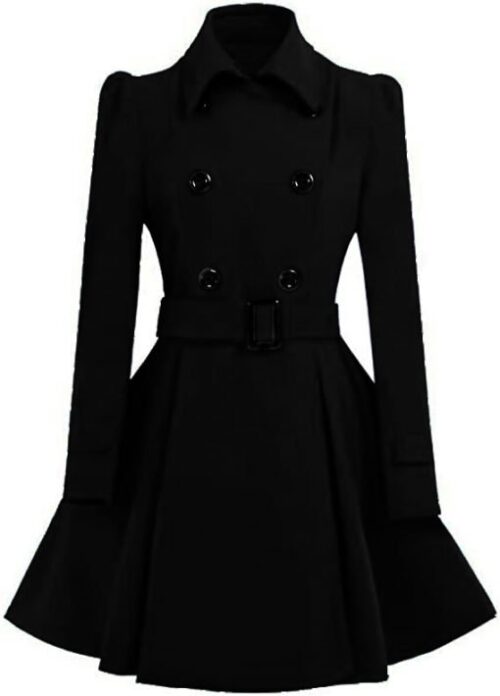 Womens Black Swing Pea Coat