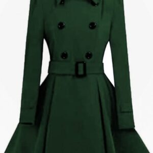 Womens Green Swing Pea Coat