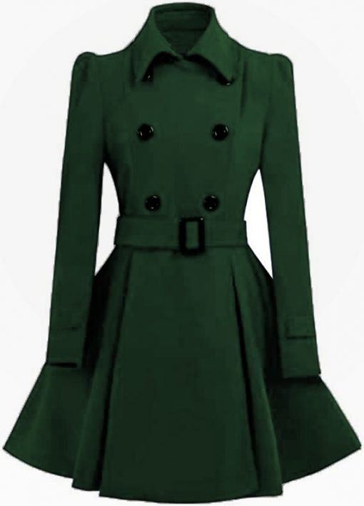 Green peacoat women's best sale