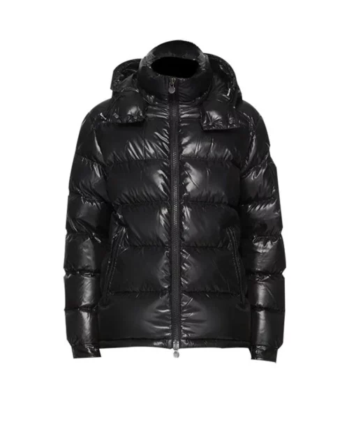 Mens Puffer Black Hooded Jacket
