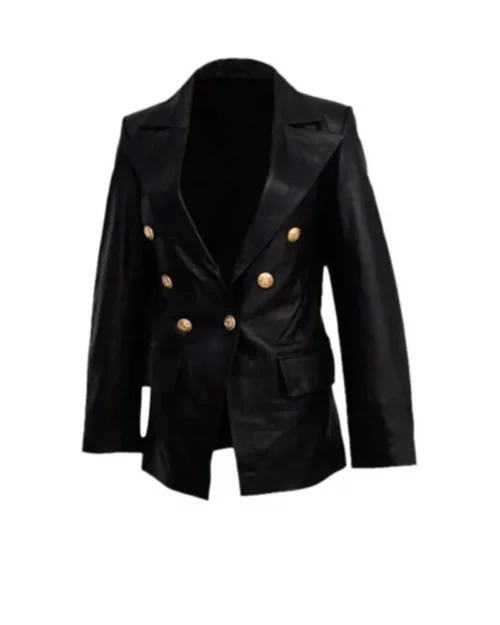 Women Black Leather Coat
