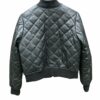 Womens Quilted Biker Black Leather Jacket