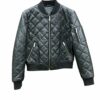 Womens Quilted Black Leather Jacket