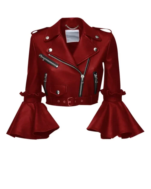 Womens Stylish Cropped Lambskin Jacket