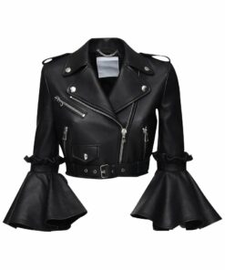 Womens Stylish Lambskin Cropped Black Jacket