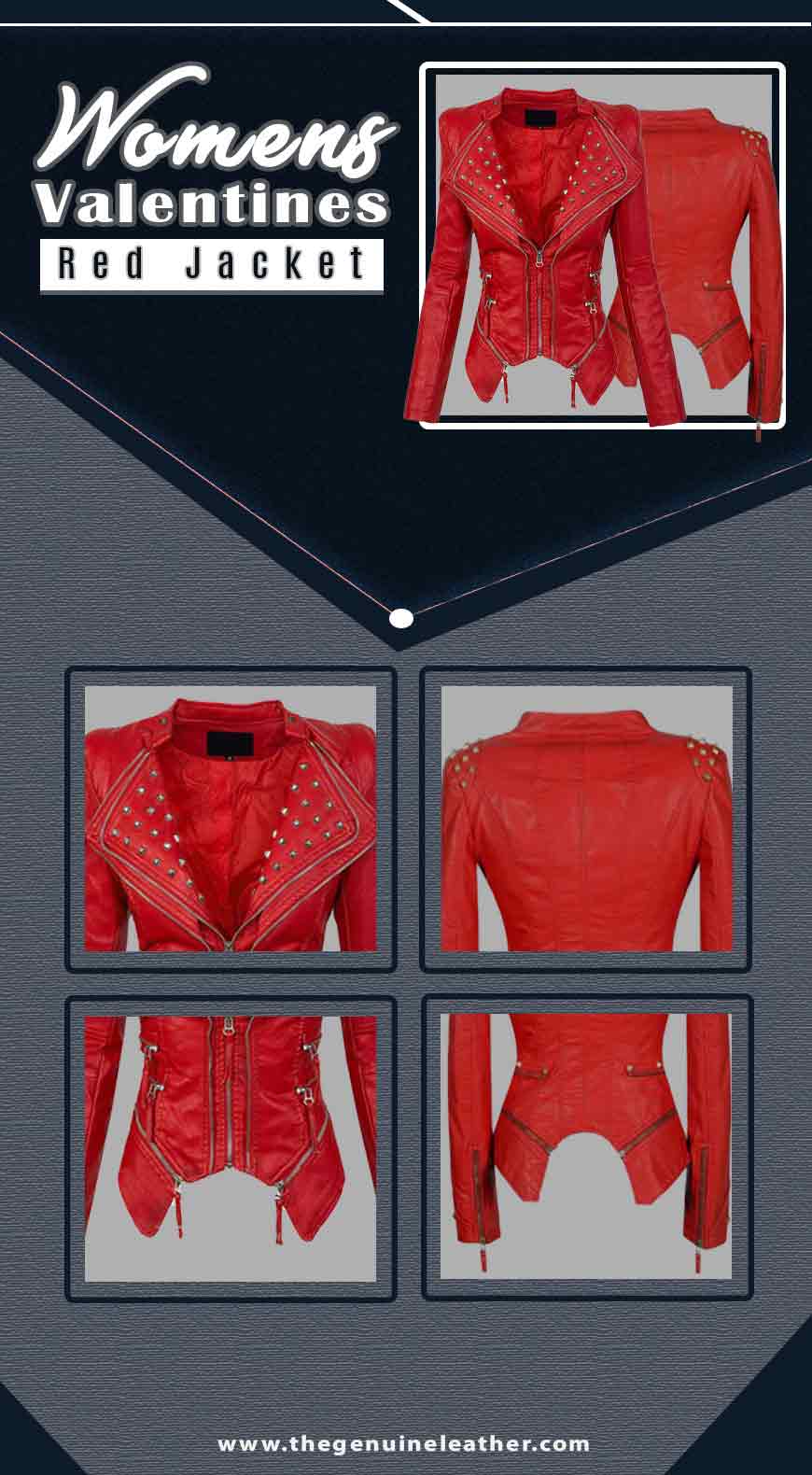 Womens Valentines Red Jacket Infographic
