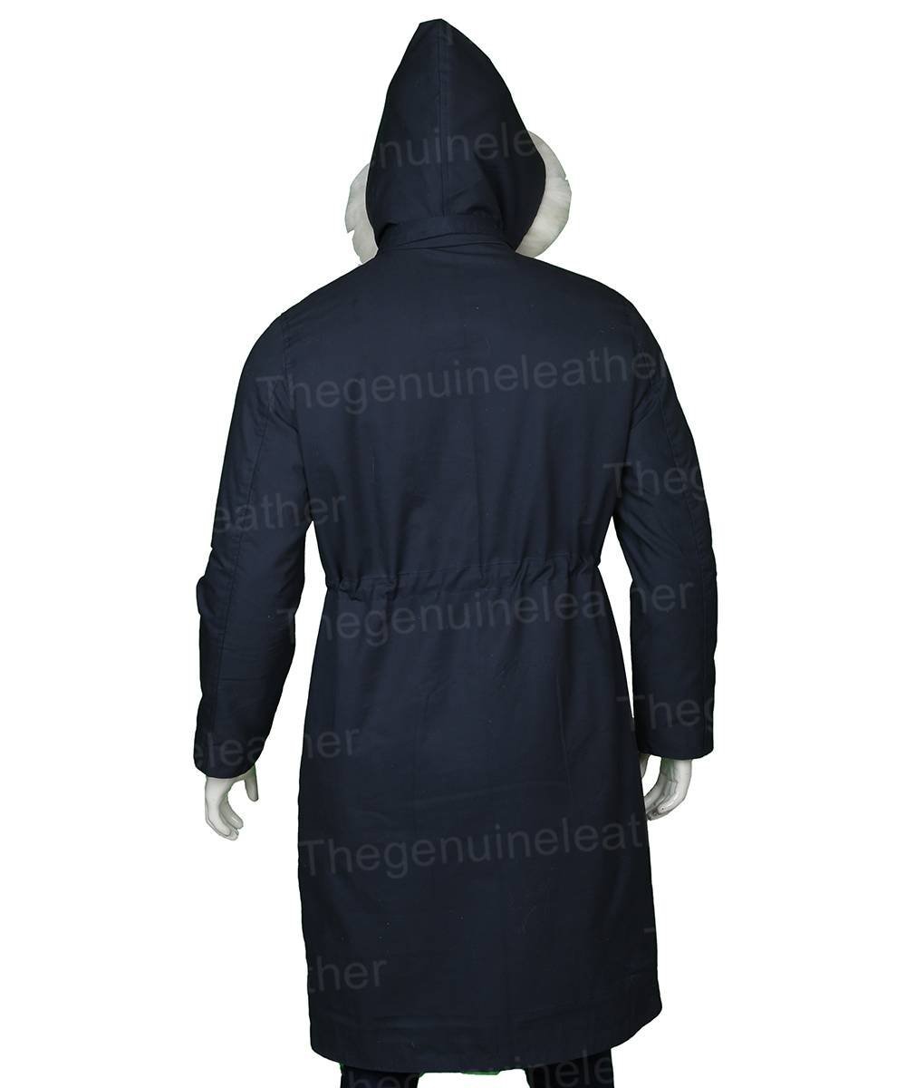Womens Parka Blue Coat With Fur Hood
