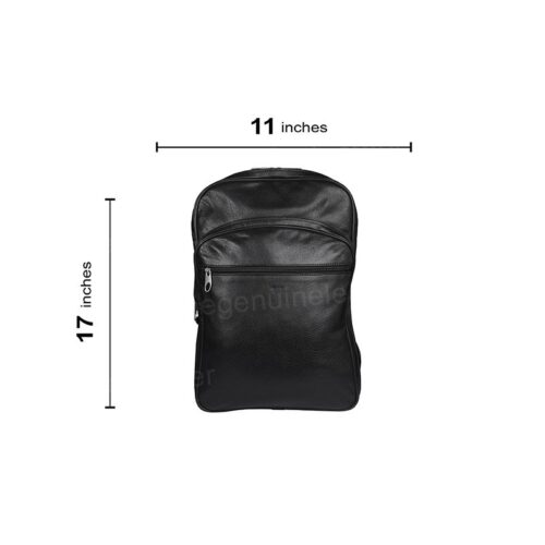 Genuine Black Leather Backpack