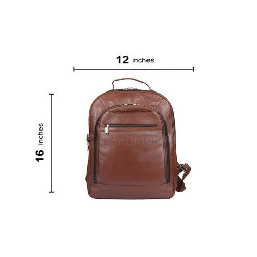 Genuine Brown Leather Backpack