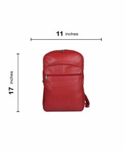 Genuine Red Leather Backpack