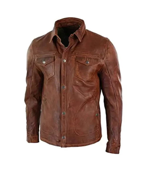 Men’s Antique Brown Shirt Style Jacket