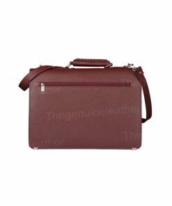Venezia Briefcase Laptop Maroon Leather Bag