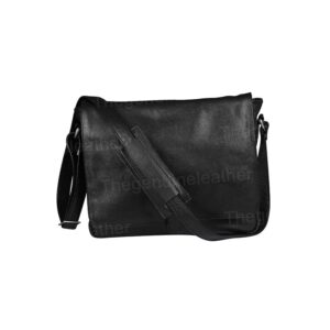 Vintage Black Crossbody Laptop Messenger Bag