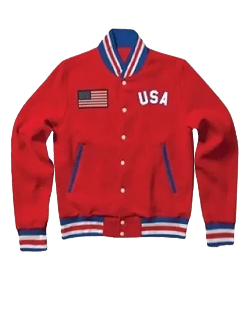 United States Red Letterman Jacket