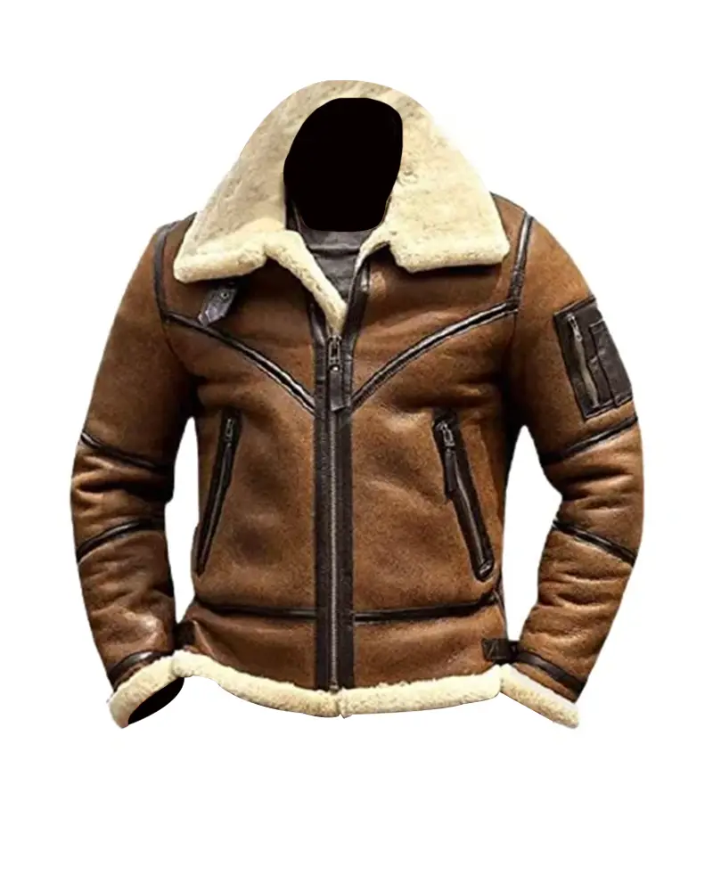 Men’s Aviator B3 Flight Lambskin Leather Shearling Jacket