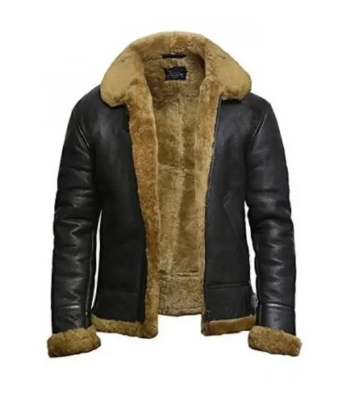 Mens leather jacket fur best sale