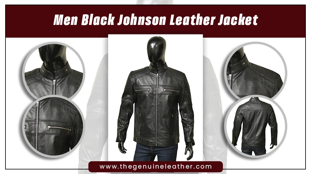 Black Johnson Men Leather Jacket