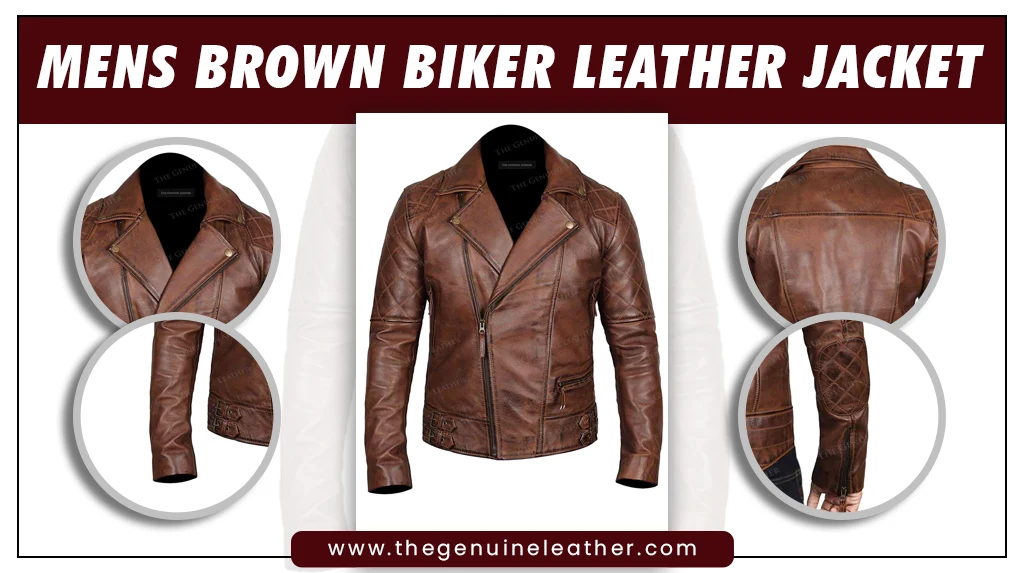 Mens Brown Biker Leather Jacket