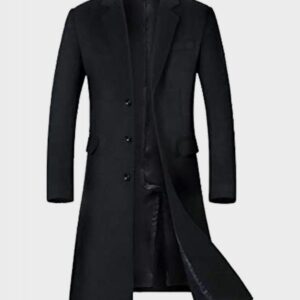 Winter Mens Black Gentlemen Trench Coat