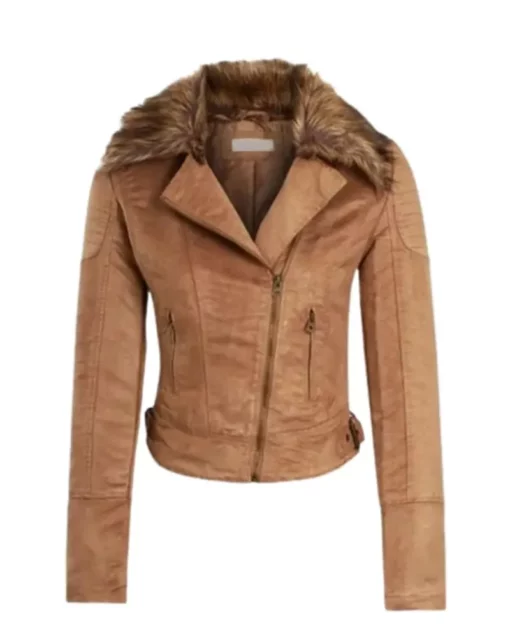 Womens Brown Suede Leather Jacket