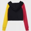Womens Colorblock Cropped Pullover Hoodie