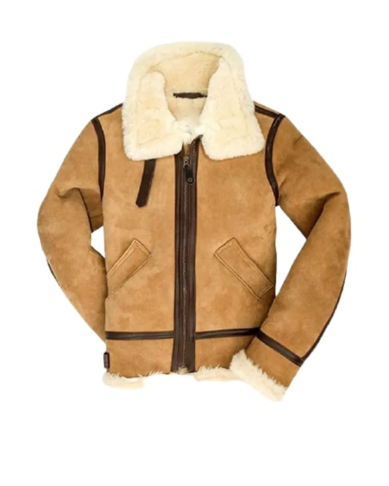 B3 Bomber Suede Leather Shearling Jacket