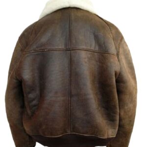 B3 Aviator Pilot Bomber Leather Shearling Leather Jacket