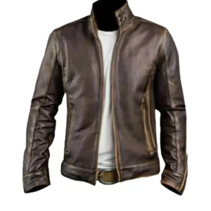 Men’s Brown Cafe Racer Jacket