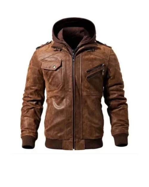 Men’s Brown Hooded Jacket