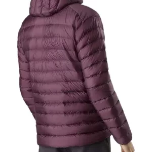 Burgundy Puffer Hooded Jacket | Winter Burgundy Puffer Jacket