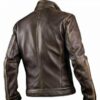 Men’s Distressed Stylish Brown Leather Cafe Racer Jacket