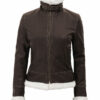 Womens Fur Lined Brown Jacket