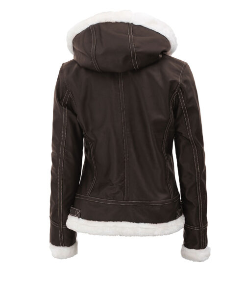 Womens Fur Lined Brown Jacket